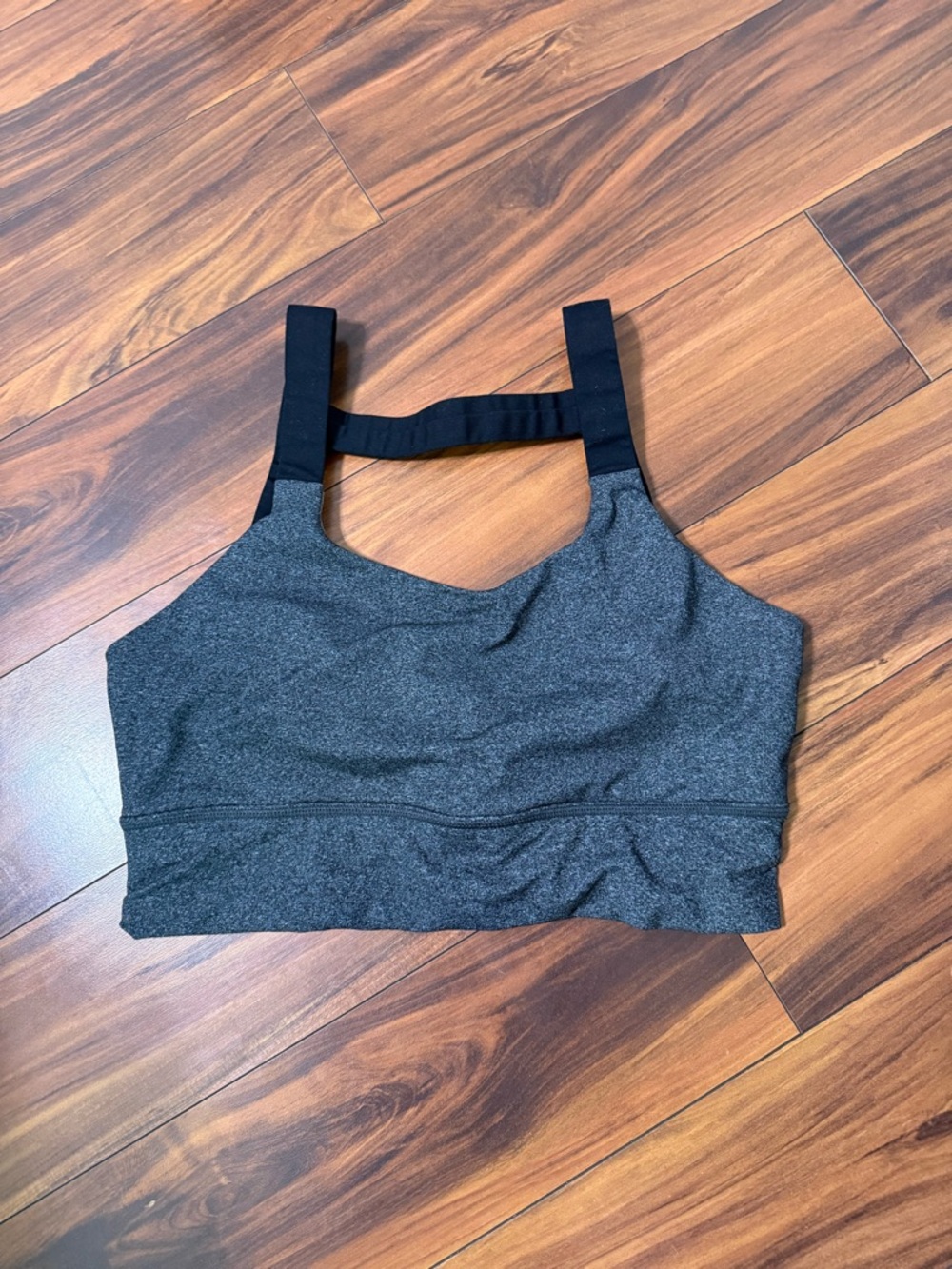 Born Primitive Charcoal Gray Sports Bralette with Wide Black Straps
